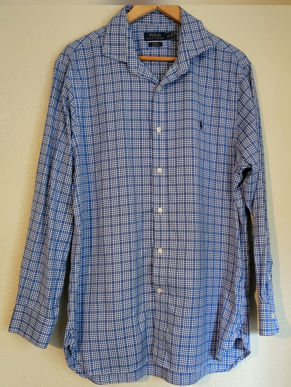 Polo by Ralph Lauren Blue and White Plaid Button-Down Shirt